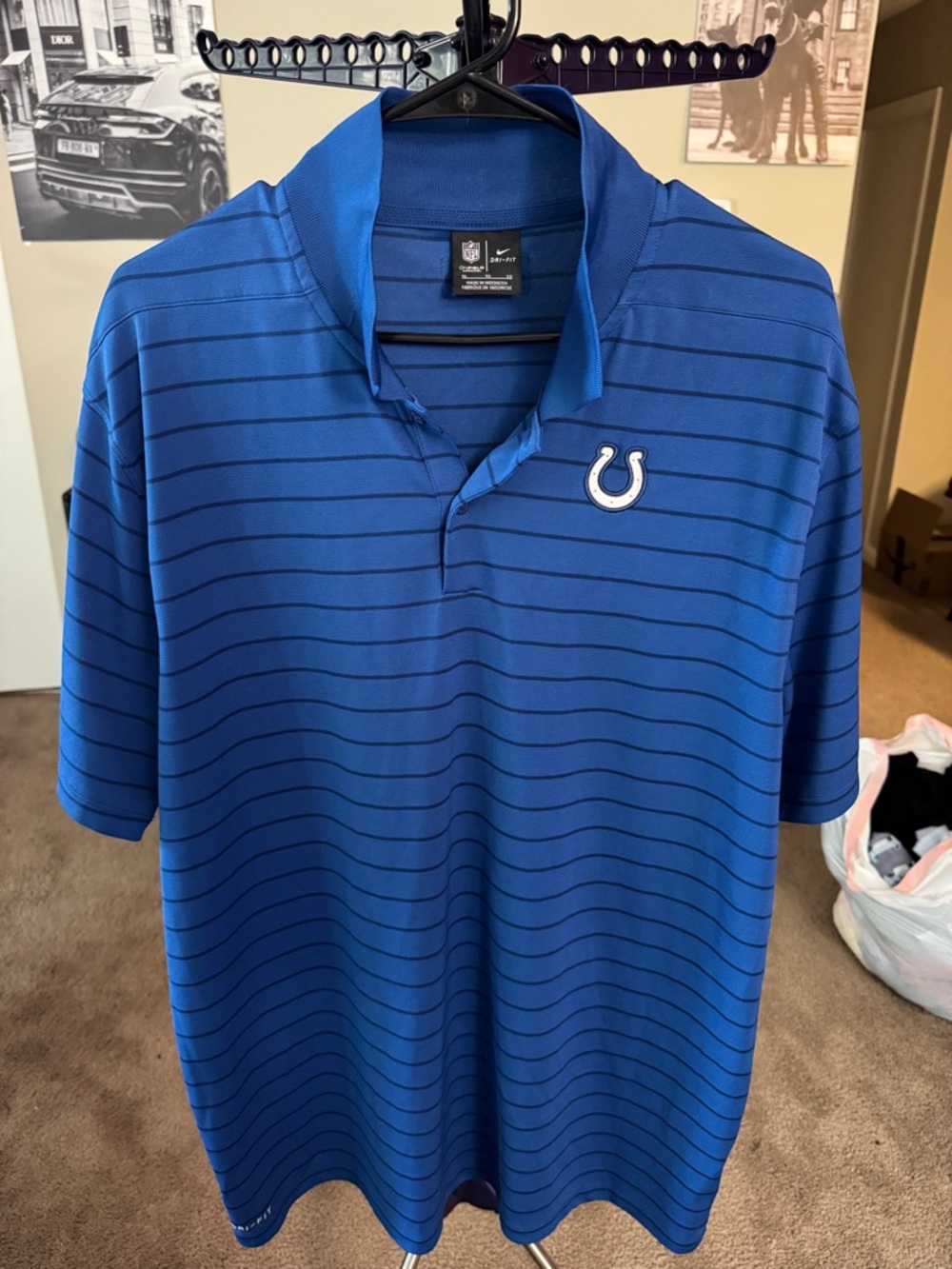 Nike Indianapolis Colts Royal Blue Striped Polo